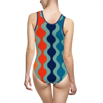 Blue Spectrum Print Women's Classic One-Piece Swimsuit