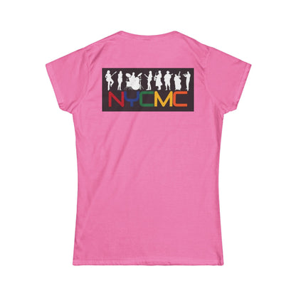 NYCMC Women Softstyle Tee - Pink NYC Musicians Collective Shirt