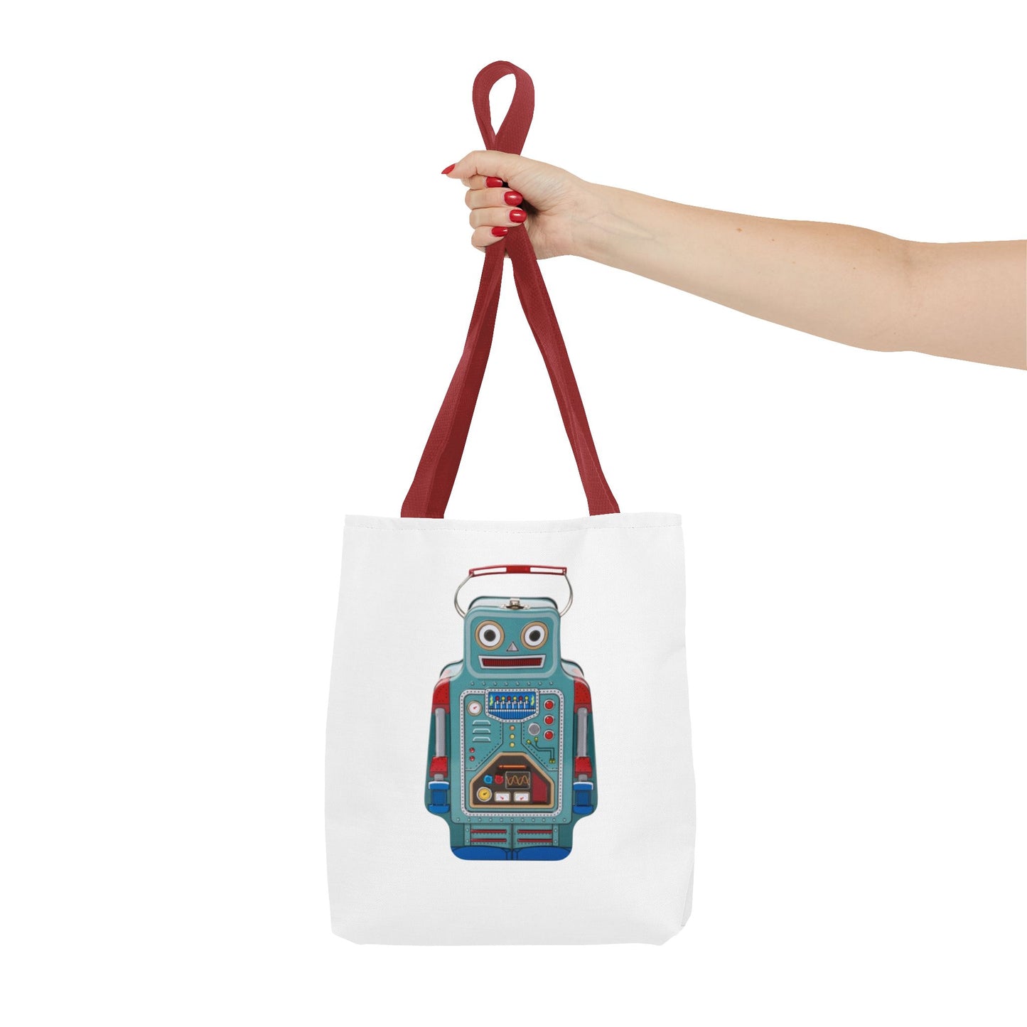 Retro Robot Tote Bag, Fun Eco-Friendly Shopping Bag, Gift for Tech Lovers, Cute Reusable Bag, Quirky Robot Design