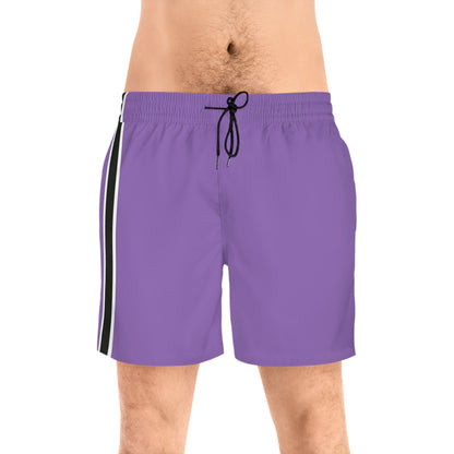 Light Purple BW Stripe Swim Trunks