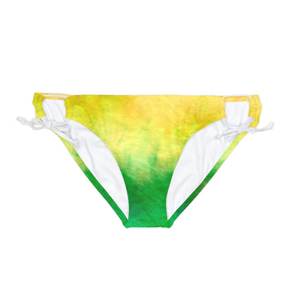 Yellow to Green Fade Loop Tie Side Bikini Bottom