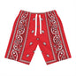 Red Bandana Print Shorts