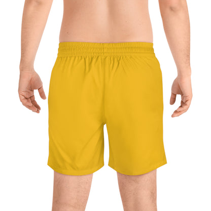 Yellow BW Stripe Swim Trunks