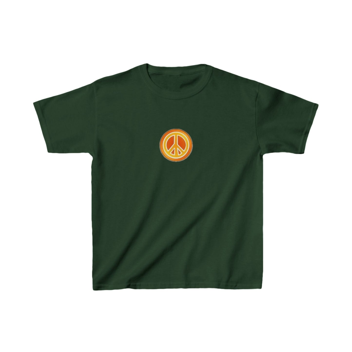 Peace Sign Button Kids Tee