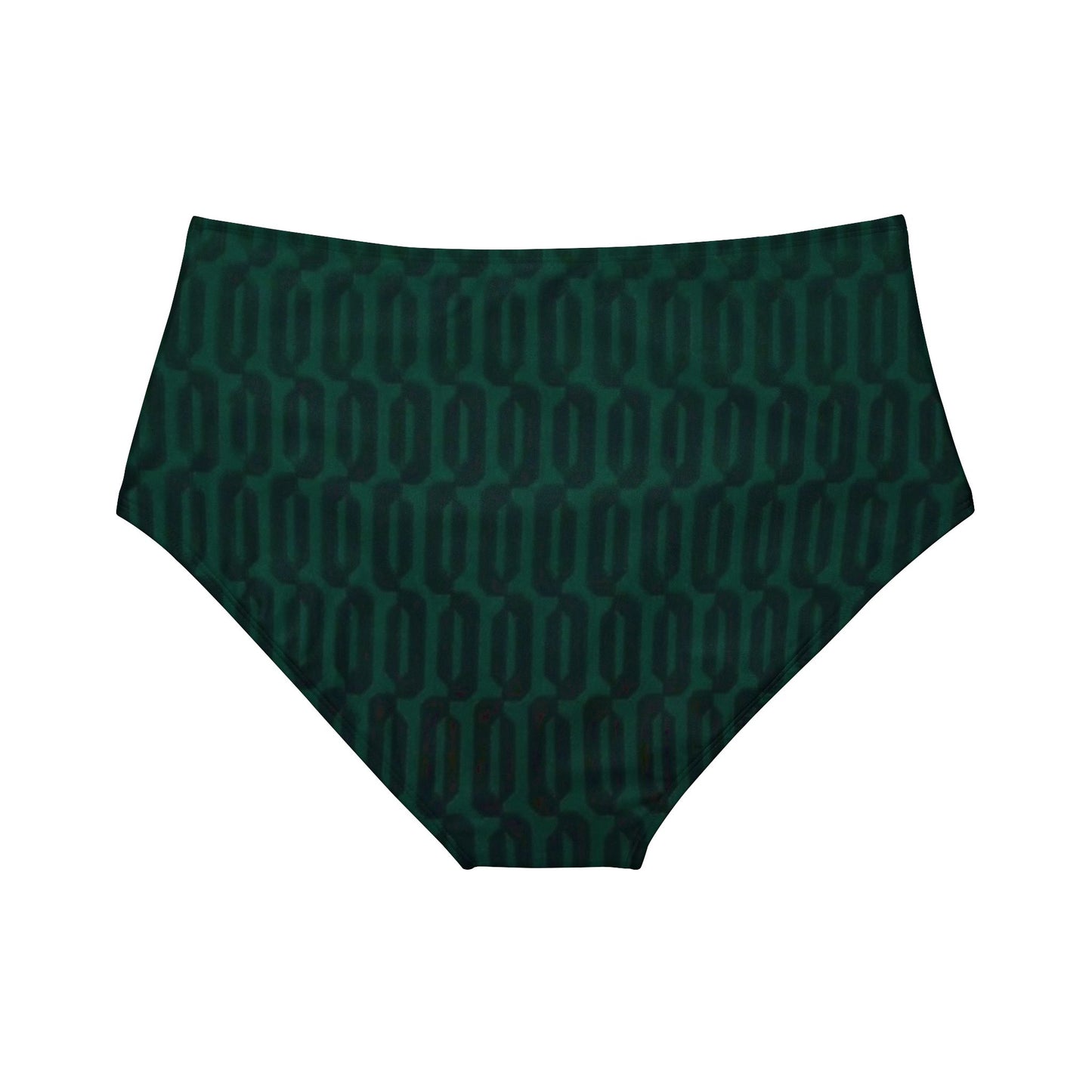 Green Black Link High-Waist Hipster Bikini Bottom