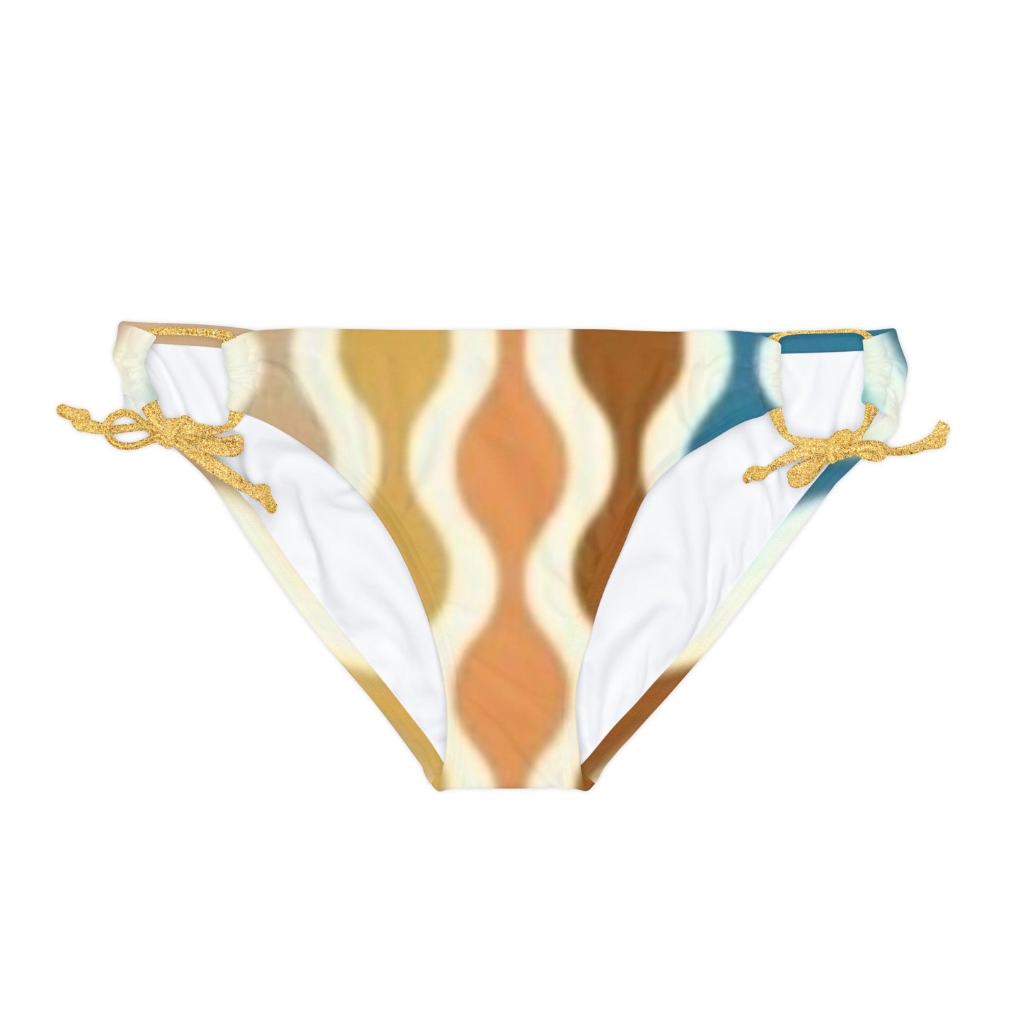 70's Rust Spectrum PrintLoop Tie Side Bikini Bottom