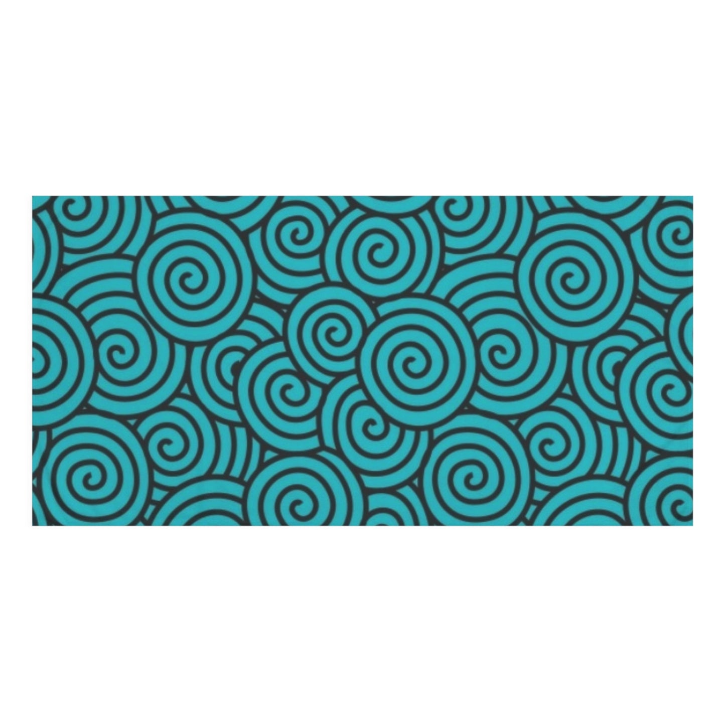 Turquoise Print Mink-Cotton Towel