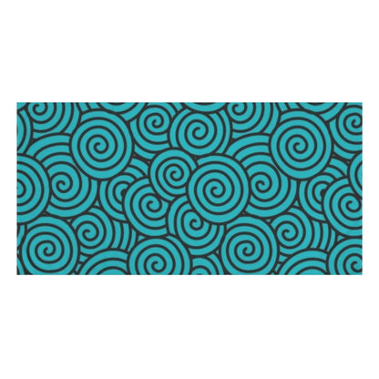 Turquoise Print Mink-Cotton Towel