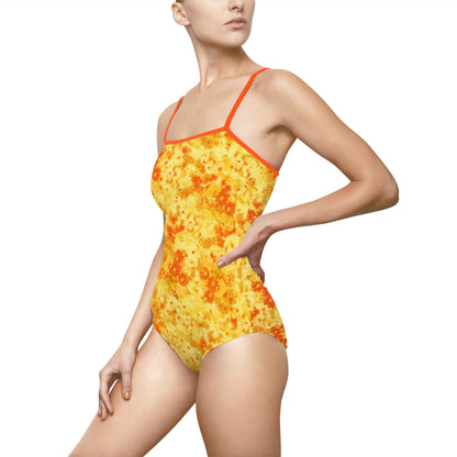 Orange and Yellow Print Women's One-piece Swimsuit