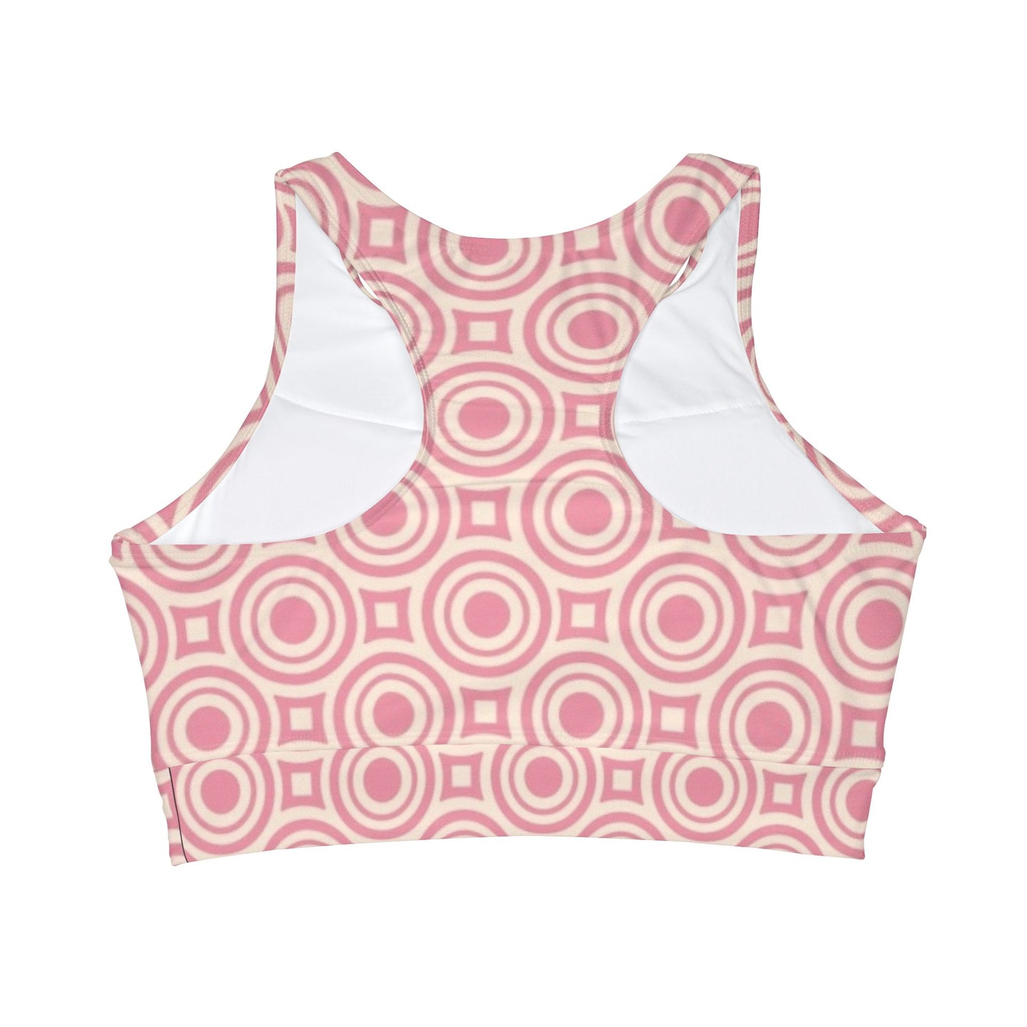 Pretty Pink Print High Neck Crop Pretty Pink Bikini Top