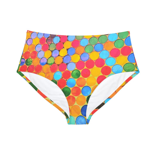 Cape Verdean Print High-Waist Hipster Bikini Bottom