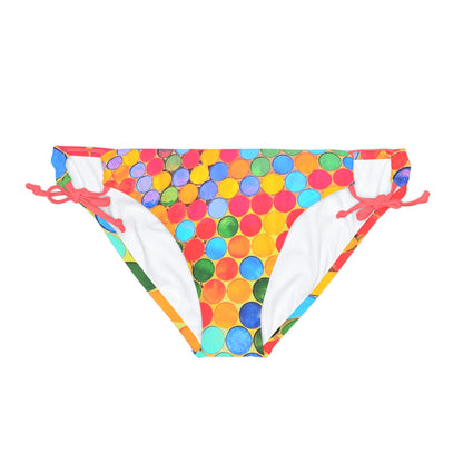 Cape Verdean Print Loop Tie Side Bikini Bottom