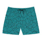 Turquoise Print Swim Trunks