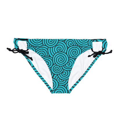 Turquoise Print Tie Side Bikini Bottom