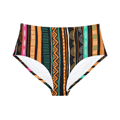 African Print High-Waist Hipster Bikini Bottom