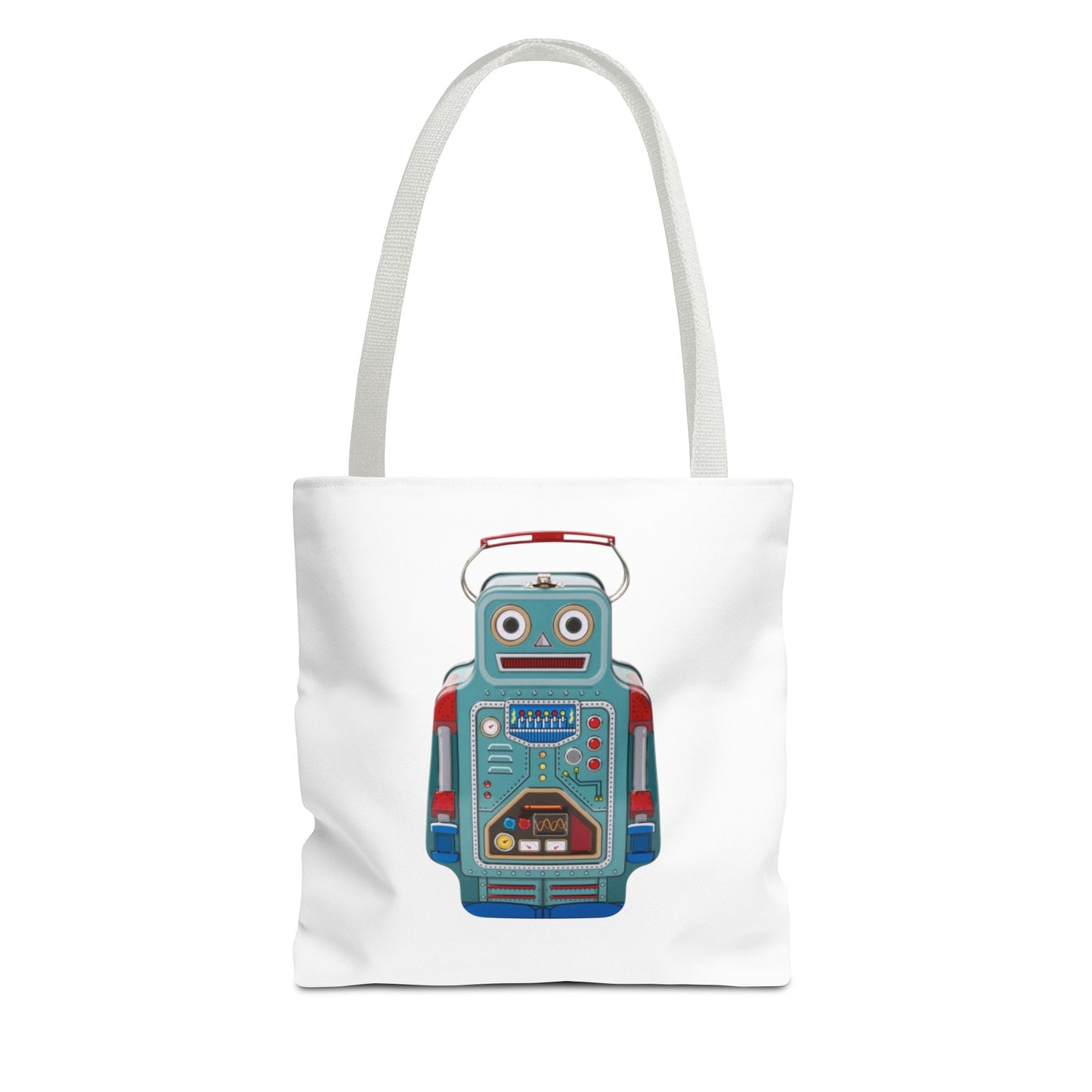Retro Robot Tote Bag, Fun Eco-Friendly Shopping Bag, Gift for Tech Lovers, Cute Reusable Bag, Quirky Robot Design