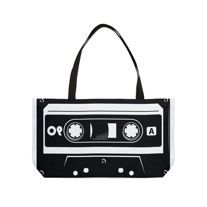 Vintage Cassette Weekender Tote Bag - Retro Music Lover's Carryall