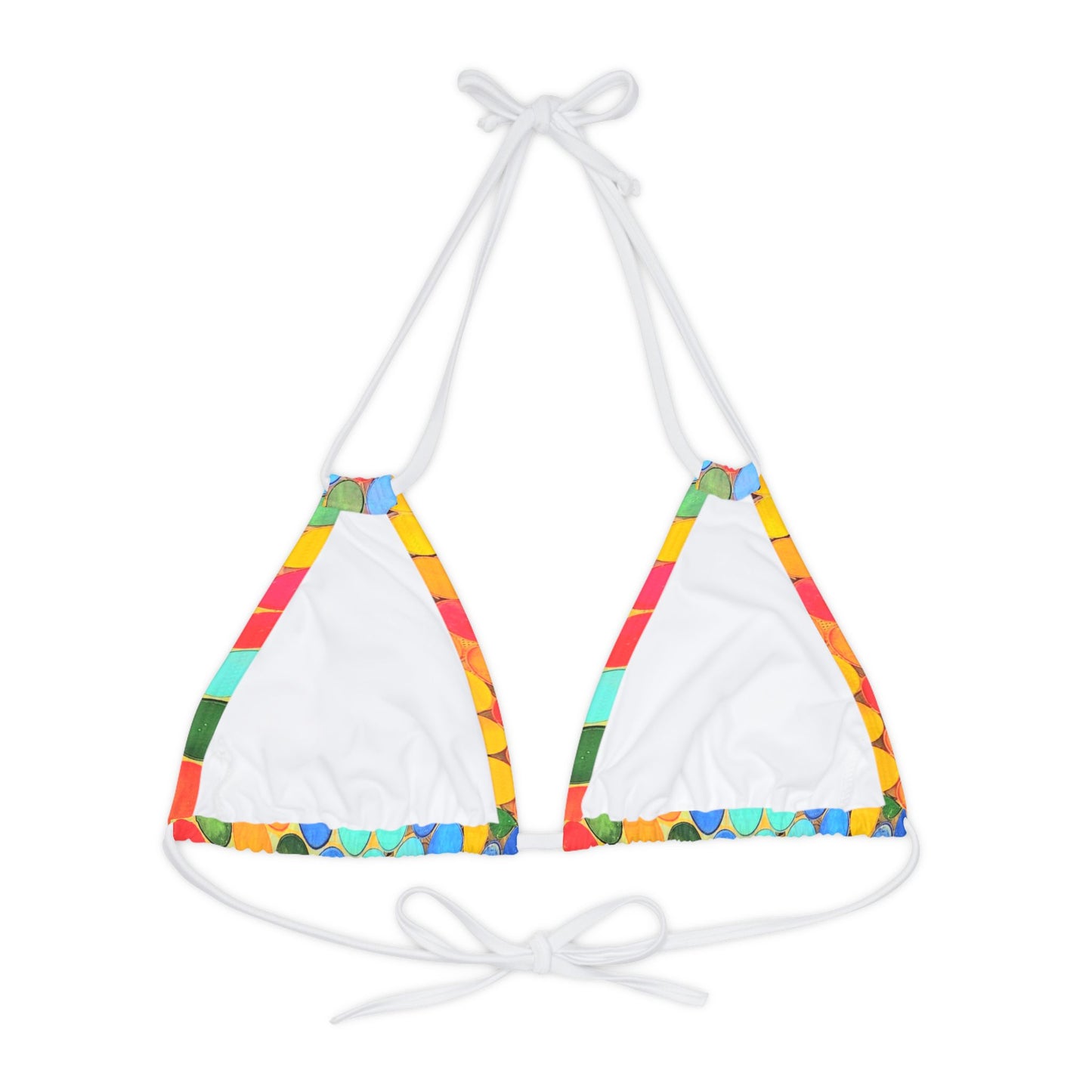 Cape Verdean Print Strappy Triangle Bikini Top