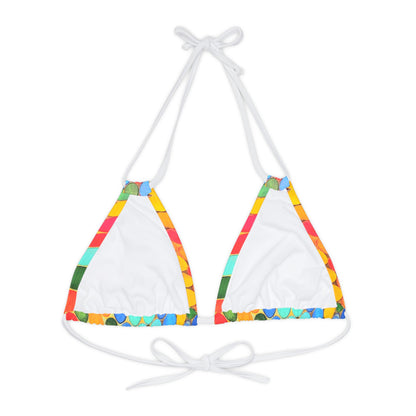 Cape Verdean Print Strappy Triangle Bikini Top