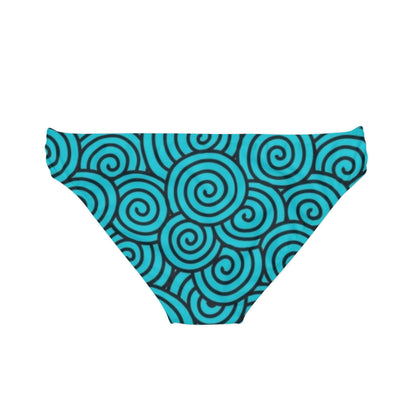 Turquoise Print Tie Side Bikini Bottom