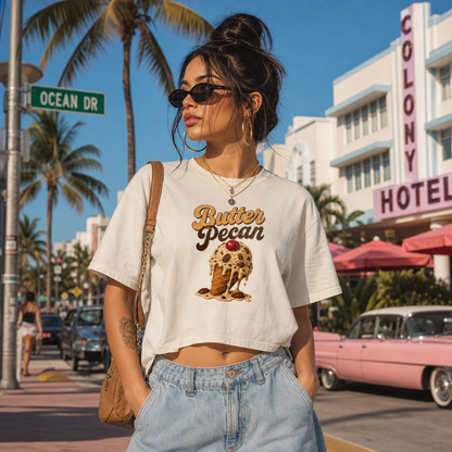 Butter Pecan Ice Cream Tee — Women's Boxy Tee